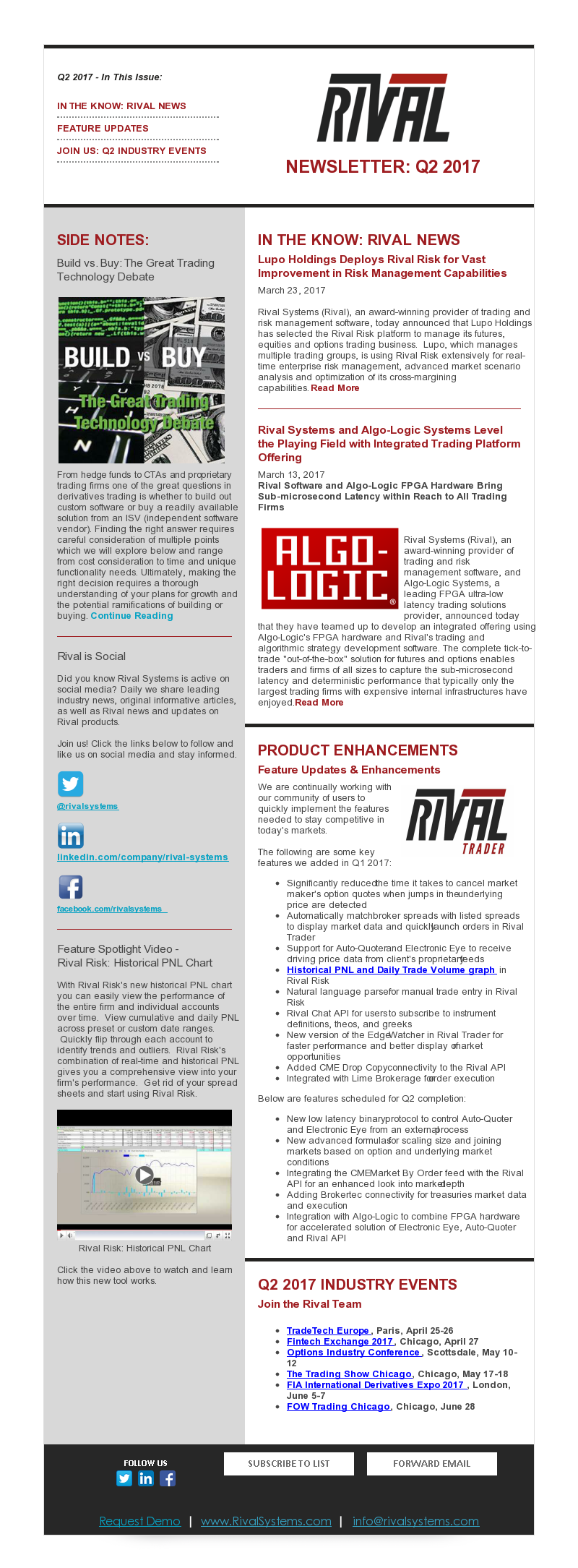 Rival Systems 2017 Q2 Newsletter