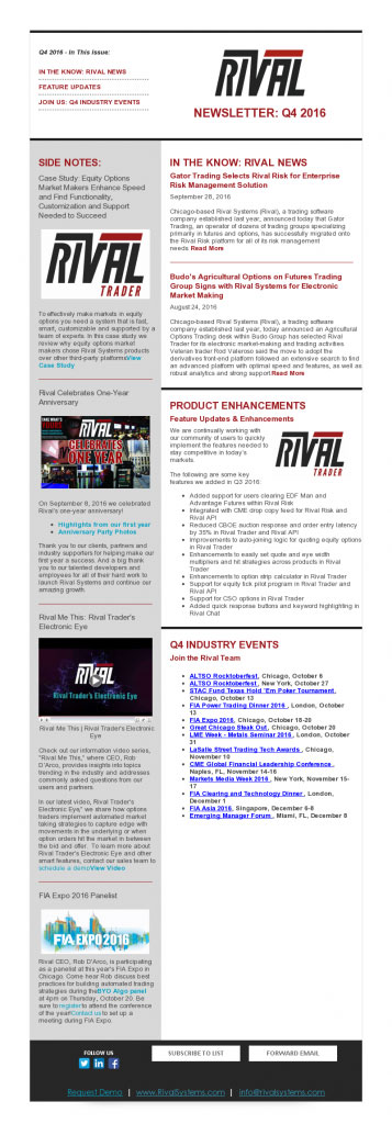 Rival Systems 2016 Q4 Newsletter